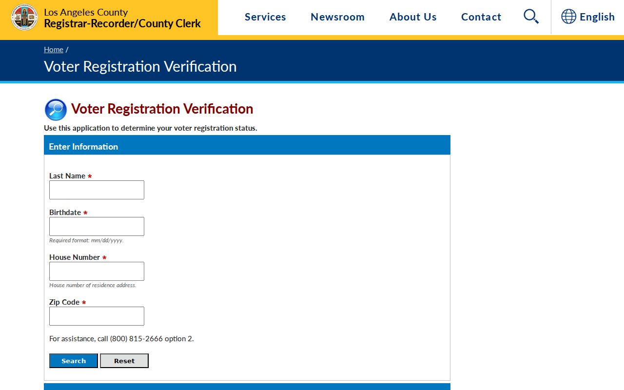 Rancho Palos Verdes residents directory voter registration verification form