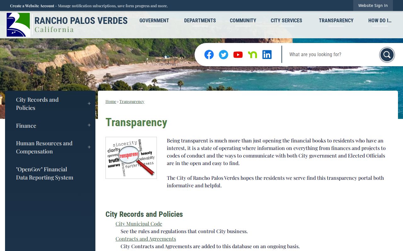 Rancho Palos Verdes neighbors city transparency and association records