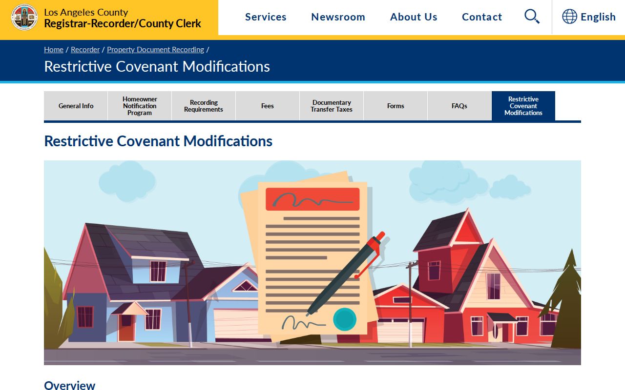 Rancho Palos Verdes street directory source for Los Angeles County restrictive-covenant document review